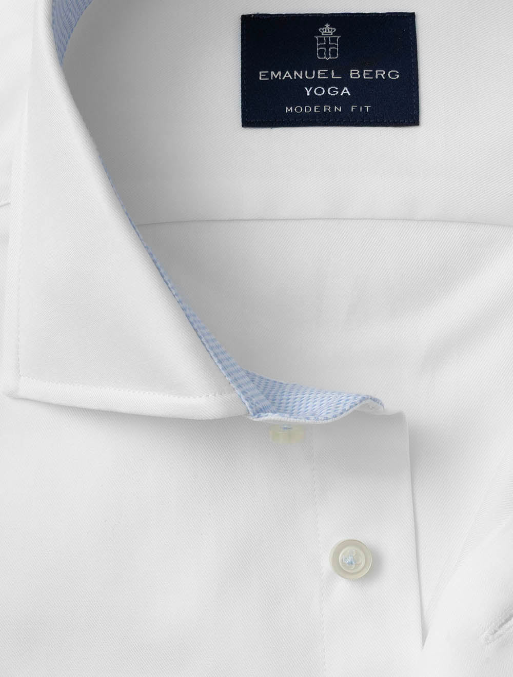 SF15314 WHITE E219 E Berg Modern Fit Plain Shirt — 7S8A9415.jpg