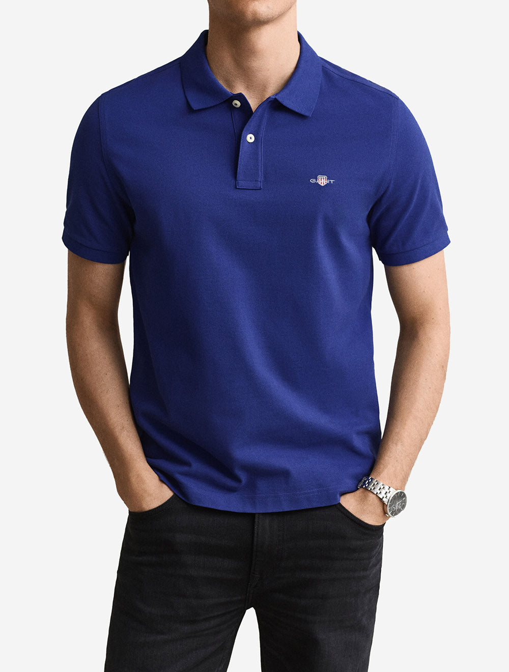 2210A26 BLUE 435 E100 CLASSIC REGULAR POLO SHIRT — 2 2210A26 BLUE 435.jpeg
