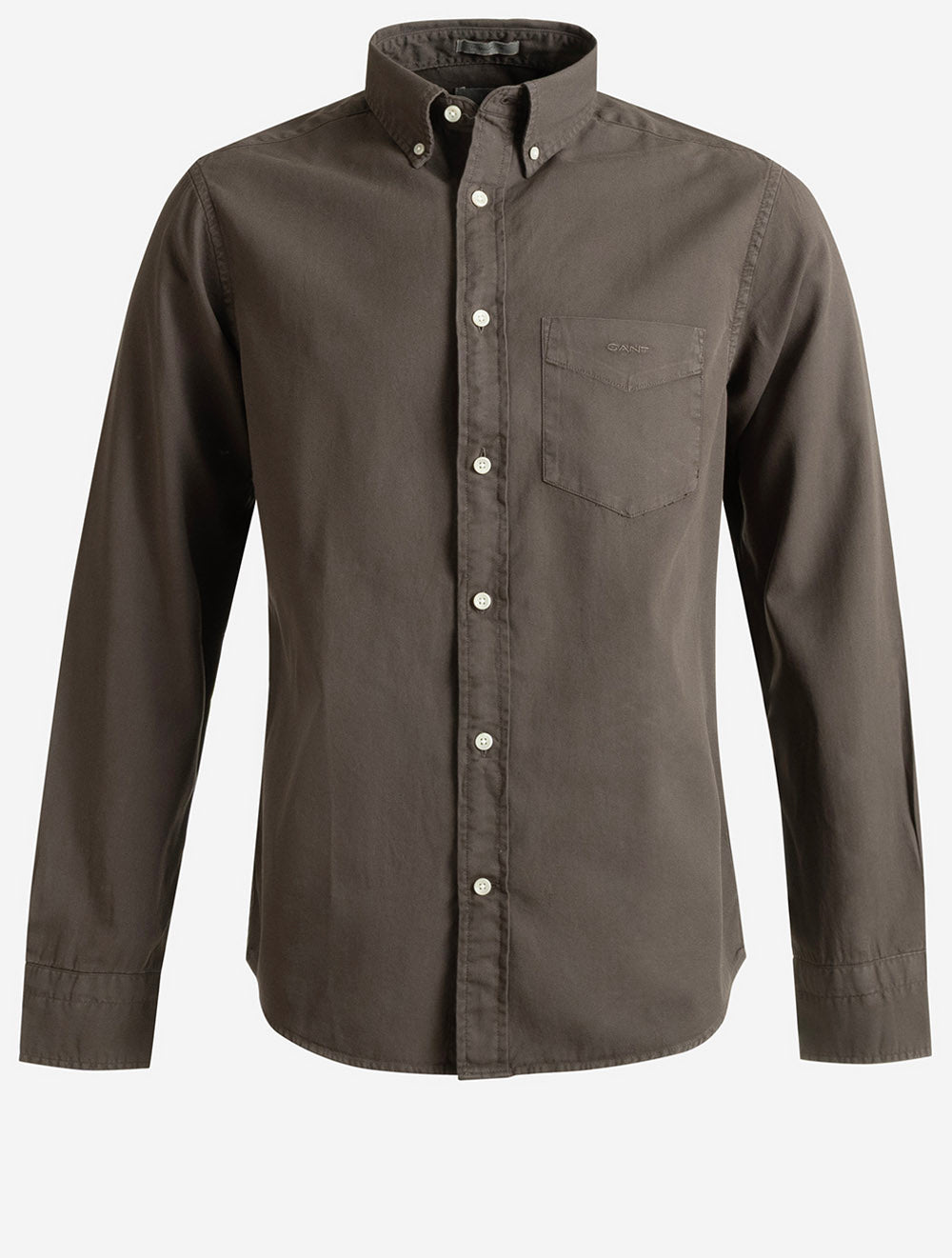 3250203A26 BROWN 262 E130 REG GMNT DYED TWILL SHIRT — 1 7S8A8417.jpg