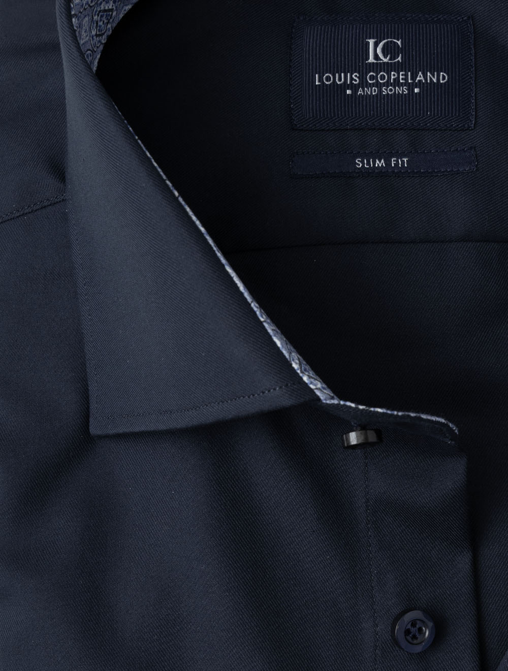 FLAINEGSF NAVY E219 LC Slim Plain Geo Inlay Shirt — image-02.jpg