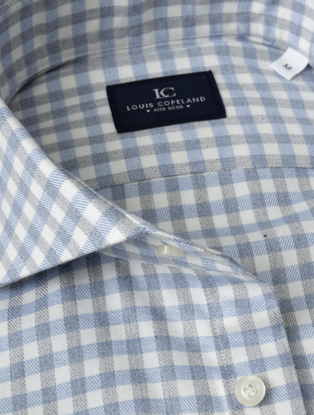 ISCHGL BLUE MIX E199 LC Gingham Check Flannel Shirt — 7S8A3854.jpg