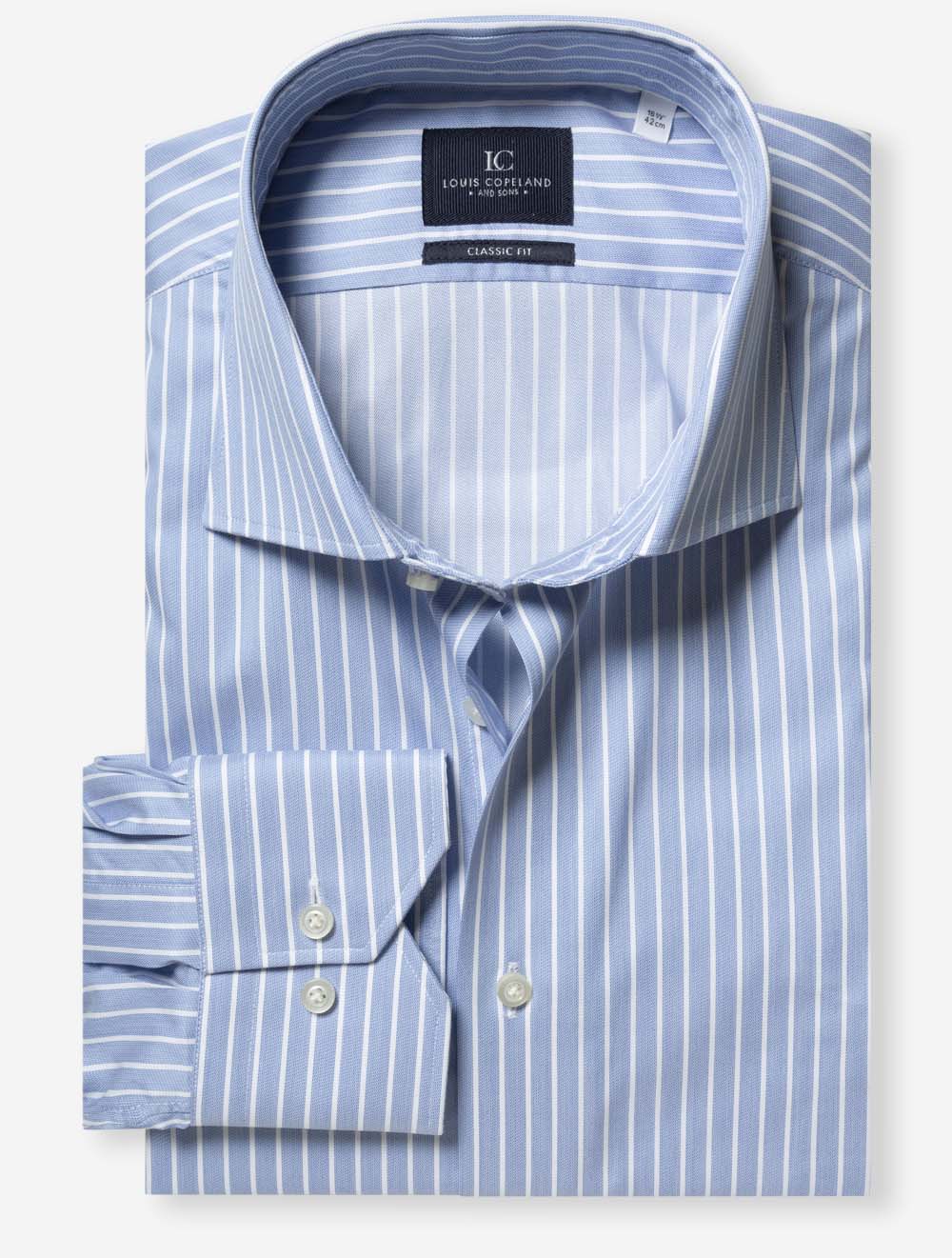 Classic Fit Stripe Shirt Blue