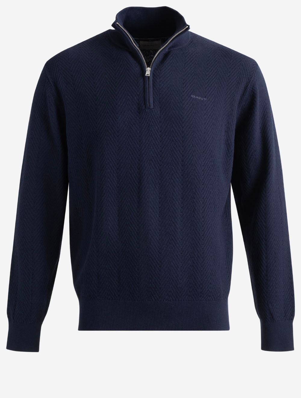 8050333A26 BLUE 433 E160 HERRINGBONE TEXTURE HALF ZIP — 1 7S8A2590.jpg