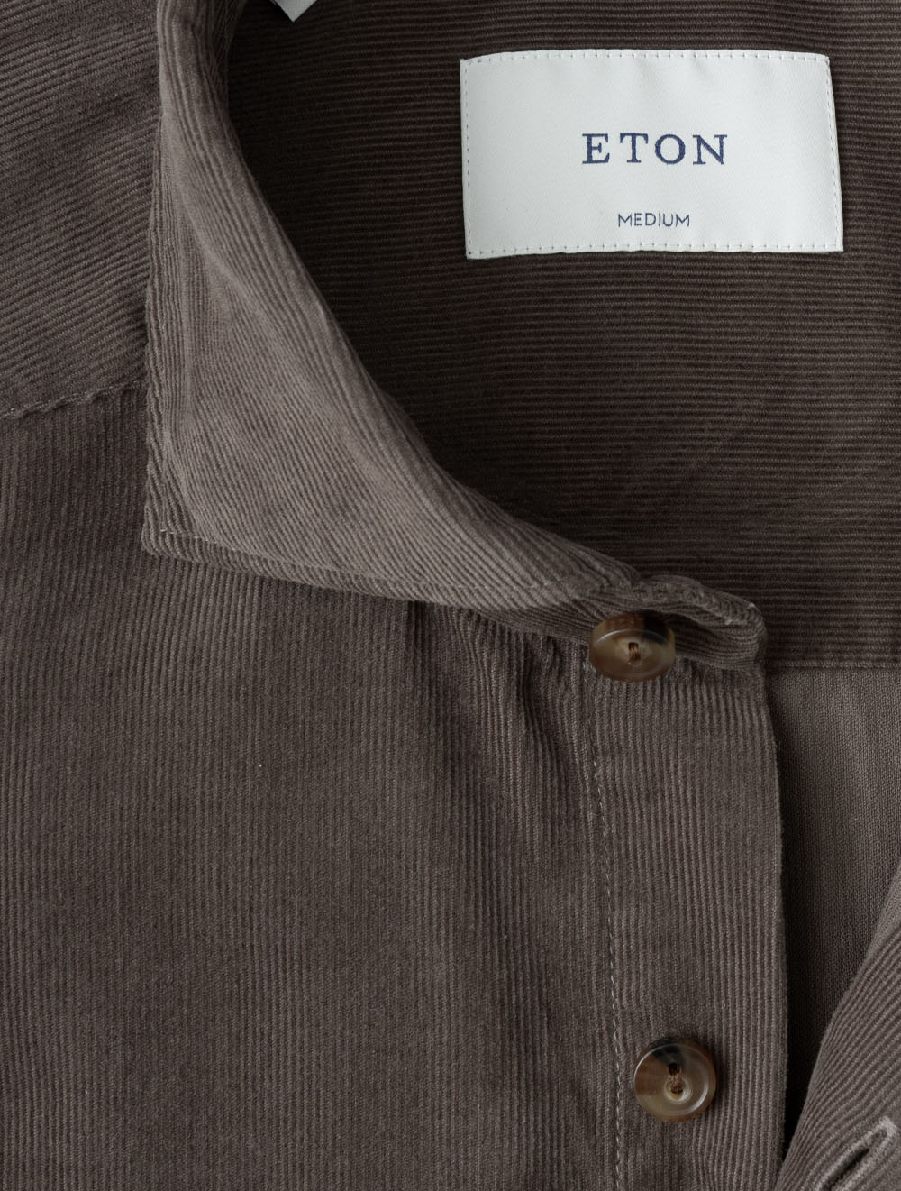 100015464 BROWN:38 E230 ETON Solid Corduroy Shirt — image-02.jpg