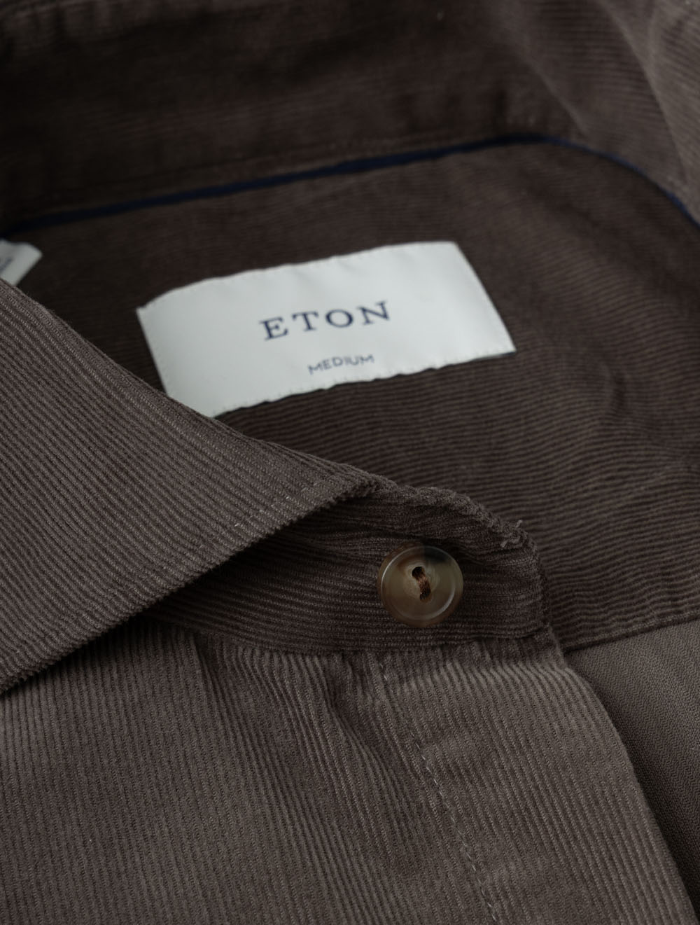 100015464 BROWN:38 E230 ETON Solid Corduroy Shirt — image-03.jpg