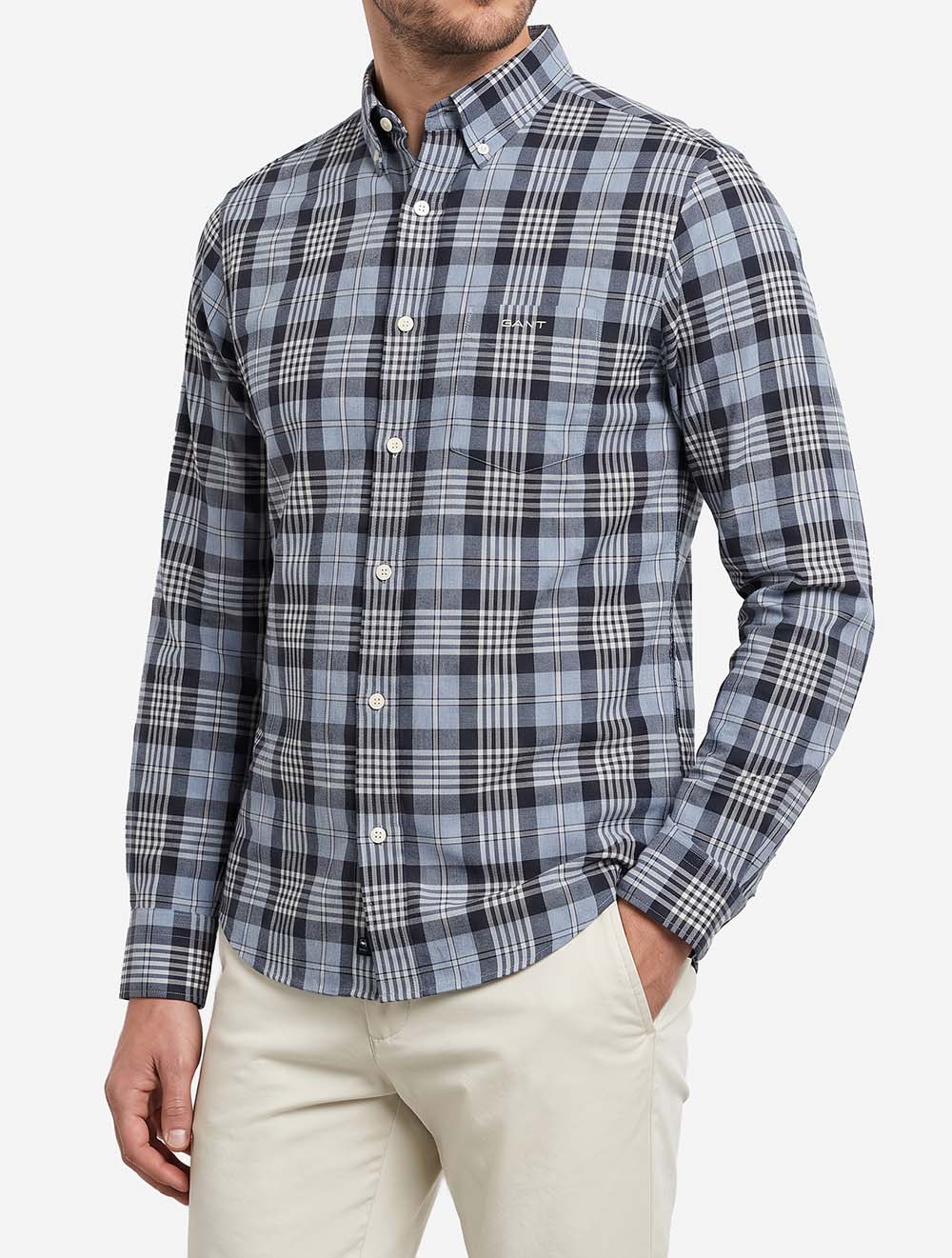 3262006A26 REG POPLIN MELANGE CHECK SHIRT — 3 fashn-export-1787304209376.jpeg