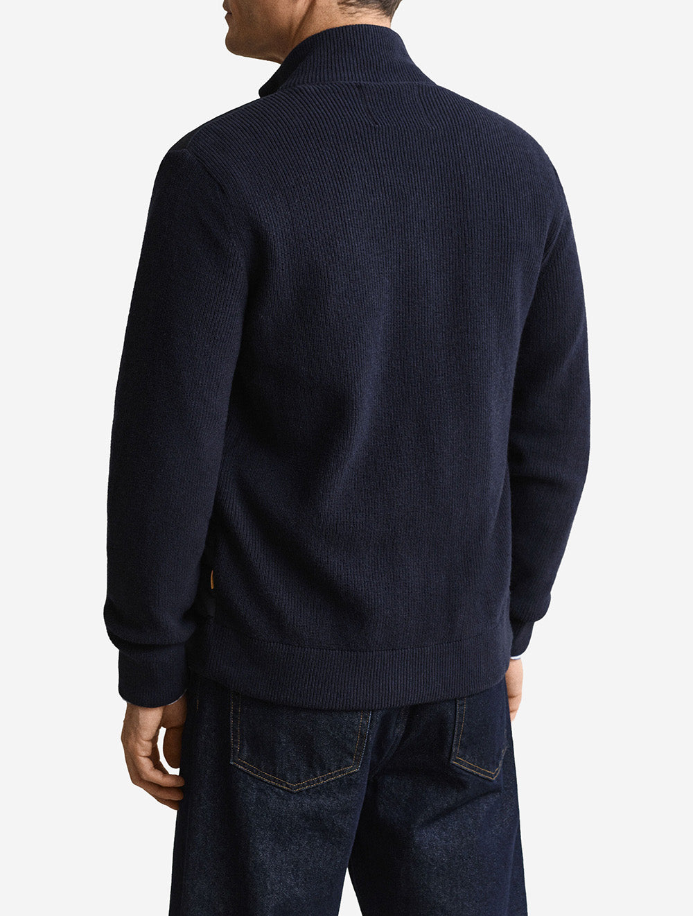 8030308A26 BLUE 433 E280 HYBRID ZIPPED CARDIGAN — 3 8030308-433-model-bv-1.jpg