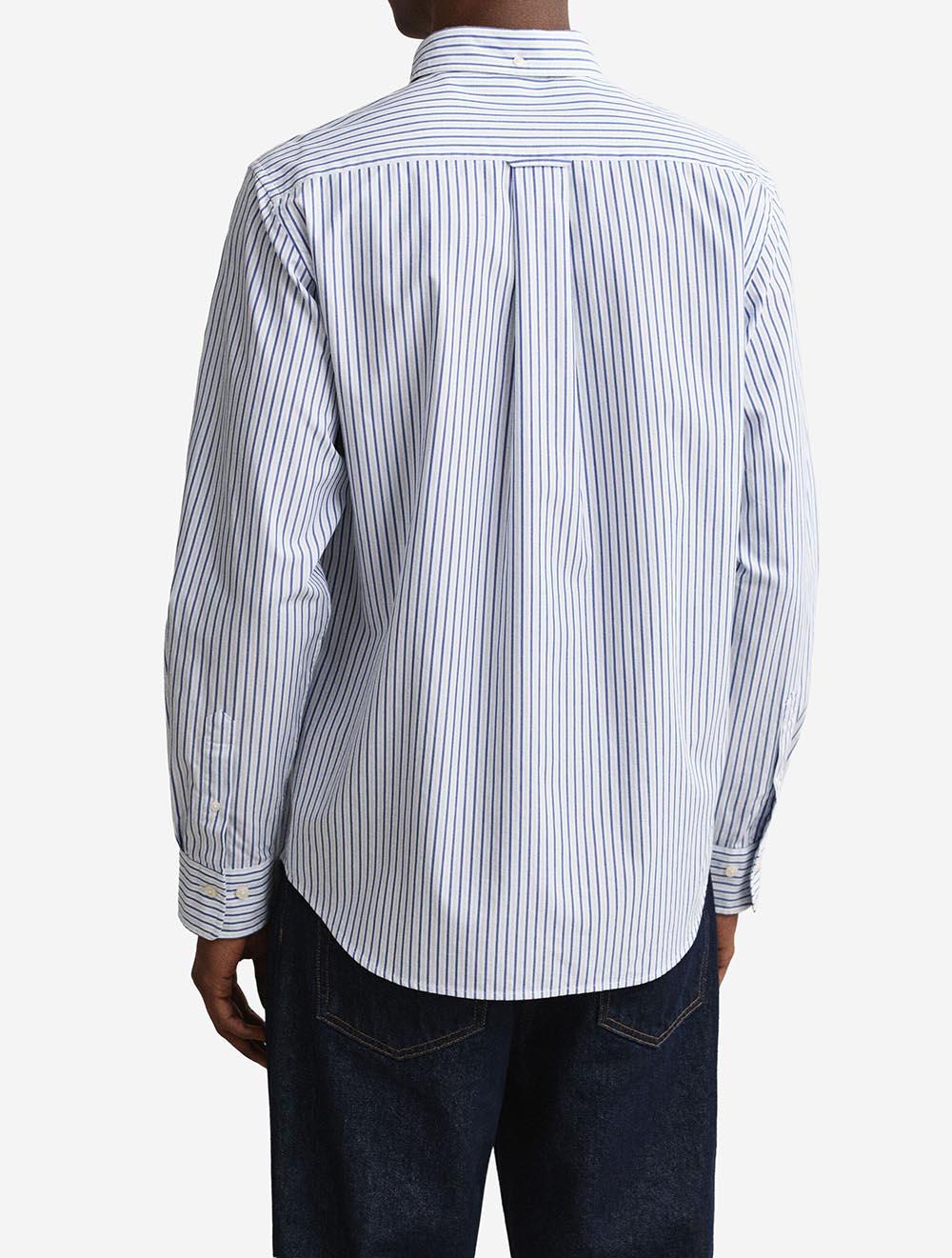 3262001A26 BLUE 457 E110 REG POPLIN STRIPE SHIRT — 3 3262001A26 BLUE 457.jpeg