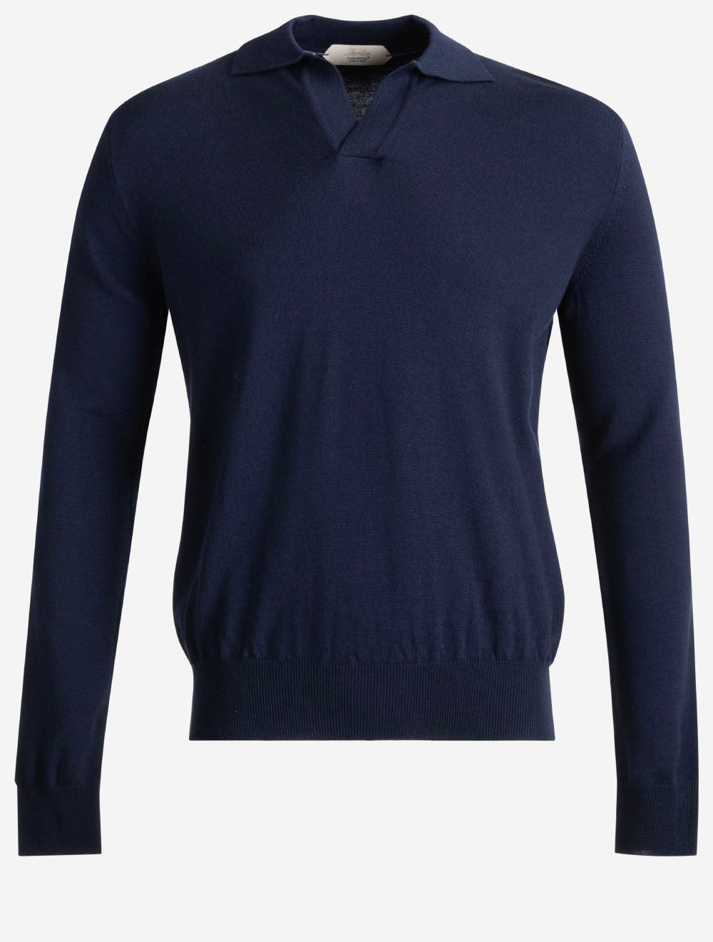 02140003 NAVY 410 E185 Aurelien LS Buttonless POLO — 7S8A0965.jpg