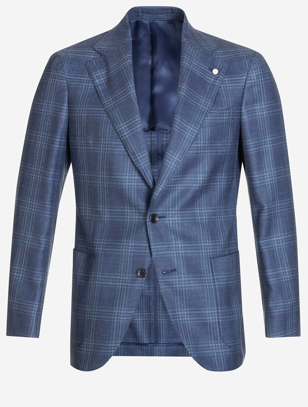 62276 BLUE 2 E1099 LUBIAM Half Lined Check Jacket — 7S8A5640.jpg
