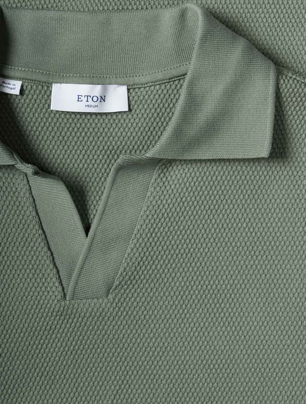 100014580 GREEN 65 E209 ETON Open Collar ss Knit Polo — 7S8A4043.jpg