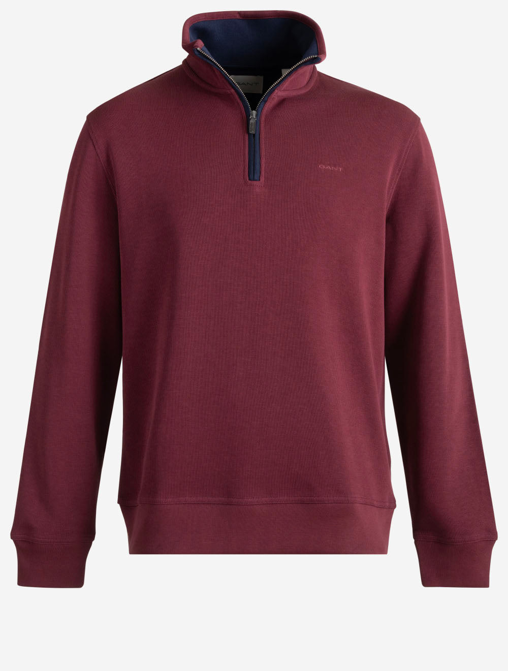 2067160A26 WINE 676 E150 SACKER RIB HALF ZIP — 1 7S8A1009.jpg