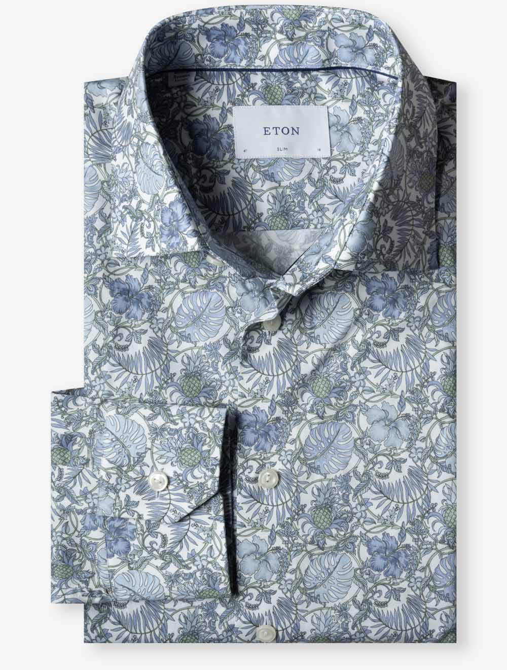 100014841 BLUE 65 E219 ETON Slim Floral Pattern Shirt — 7S8A4951.jpg