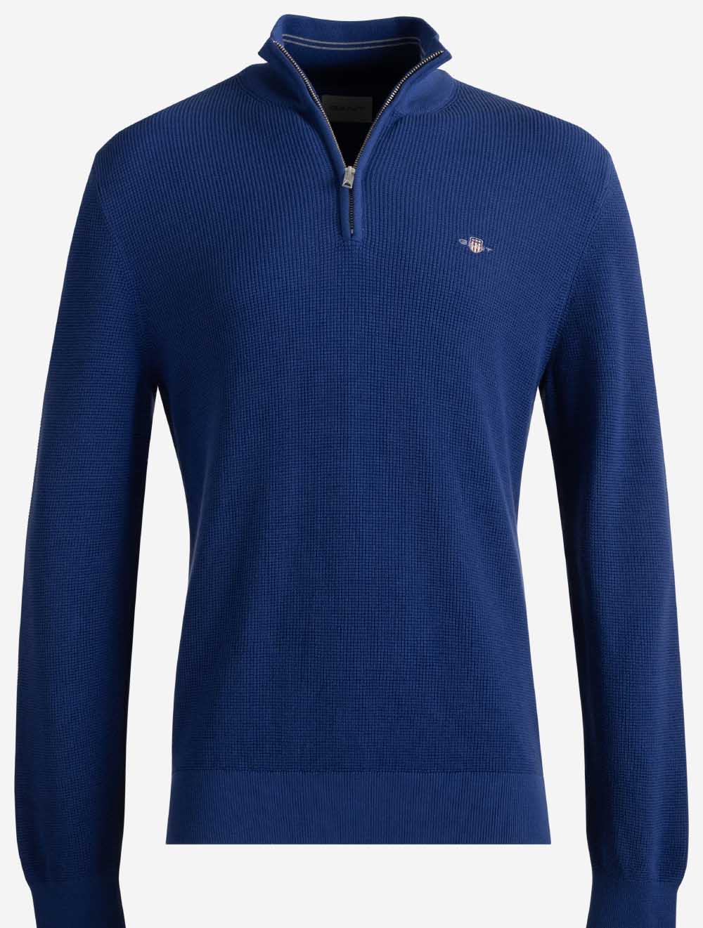 8030292A26 BLUE 435 E140 MICRO TEXTURED COTTON HALF ZIP — 7S8A1013.jpg