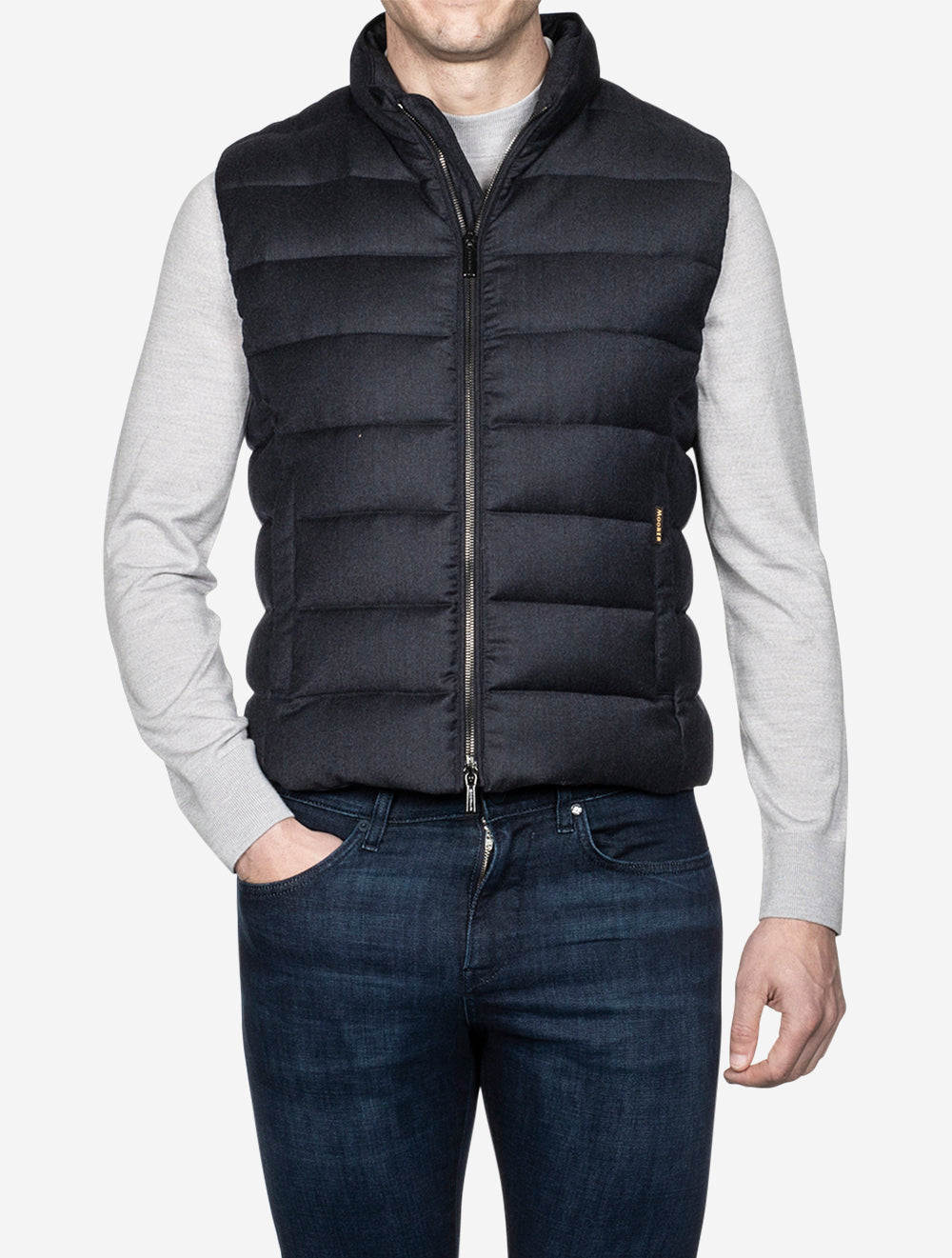 Oliver Wool & Cashmere Gilet Blue Grey
