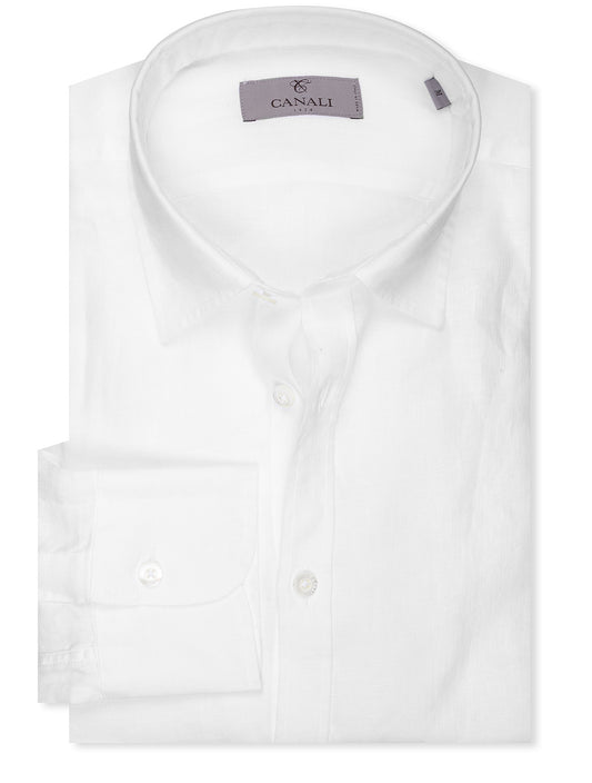 CANALI Linen Shirt Pure White