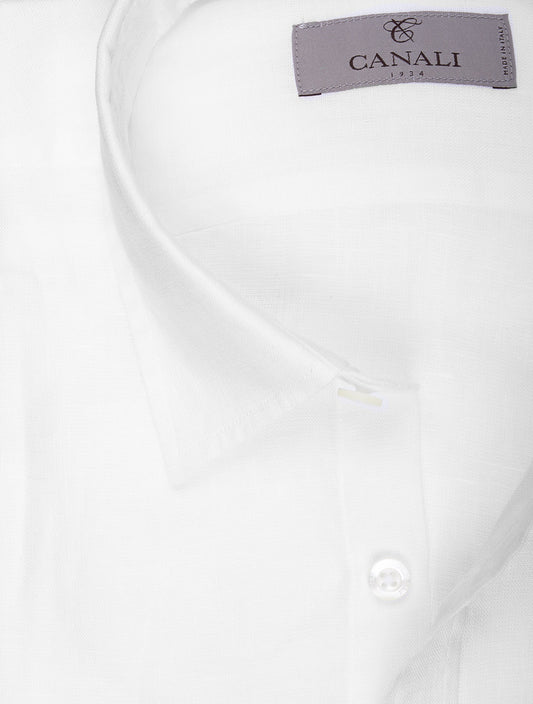 CANALI Linen Shirt Pure White