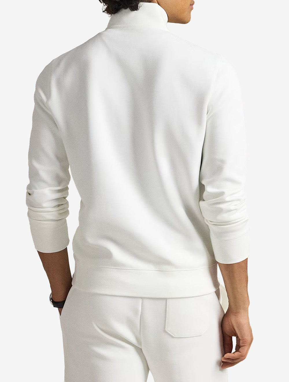 Double Knit Quarter Zip Pullover-White