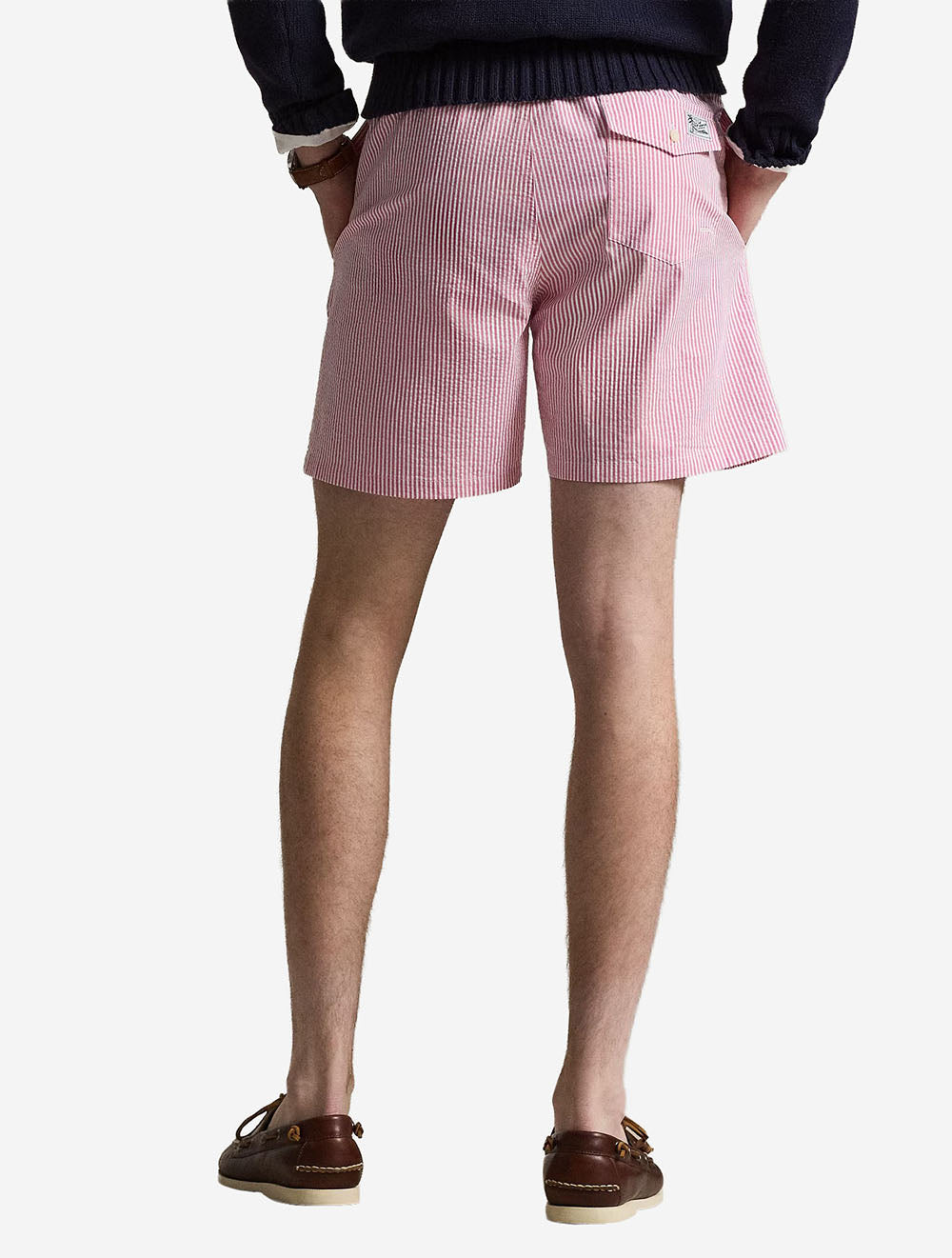 Striped Seersucker Swim Short Rose