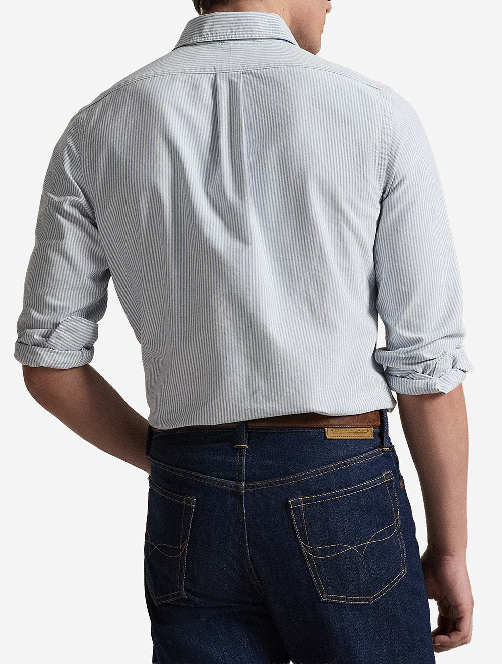 Custom Fit Striped Oxford Shirt Blue