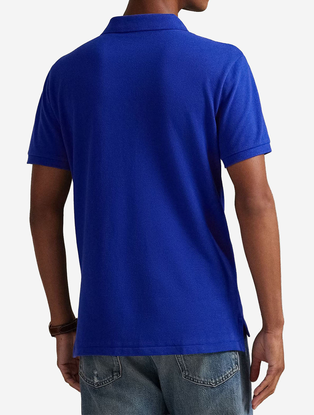 Basic Mesh Polo Shirt Blue