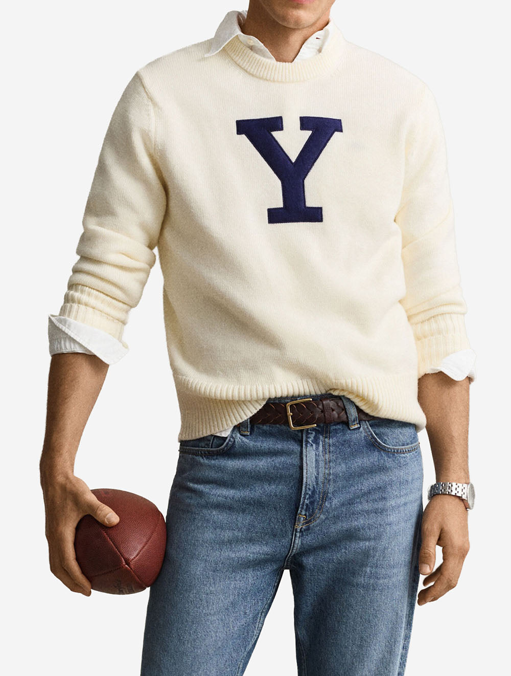Merino Wool Crew Neck Jumper Cream