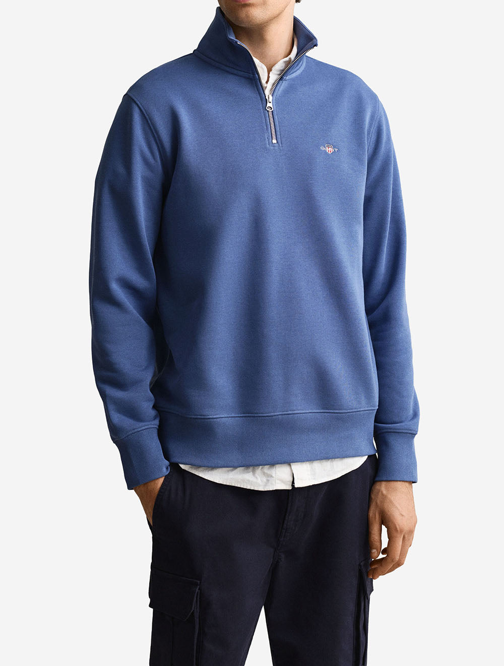 Regular Shield Half Zip Sweat Vintage Blue