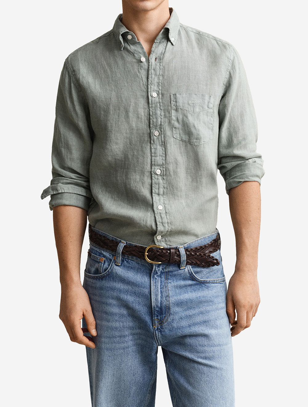 Linen Regular Fit Shirt Ceramic Grey