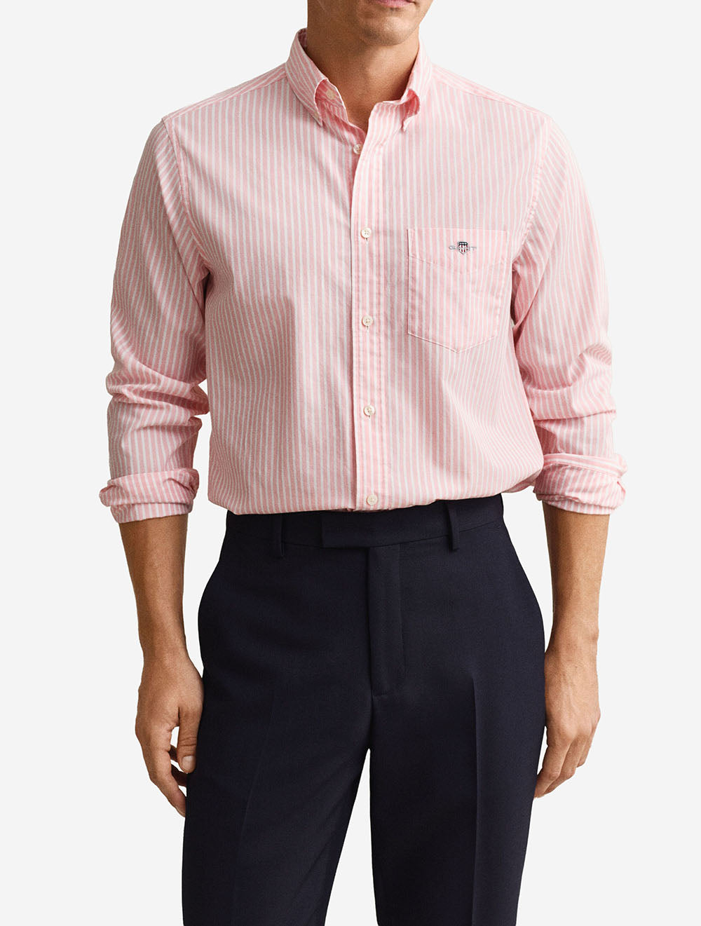 Regular Classic Poplin Stripe Shirt Washed Pink