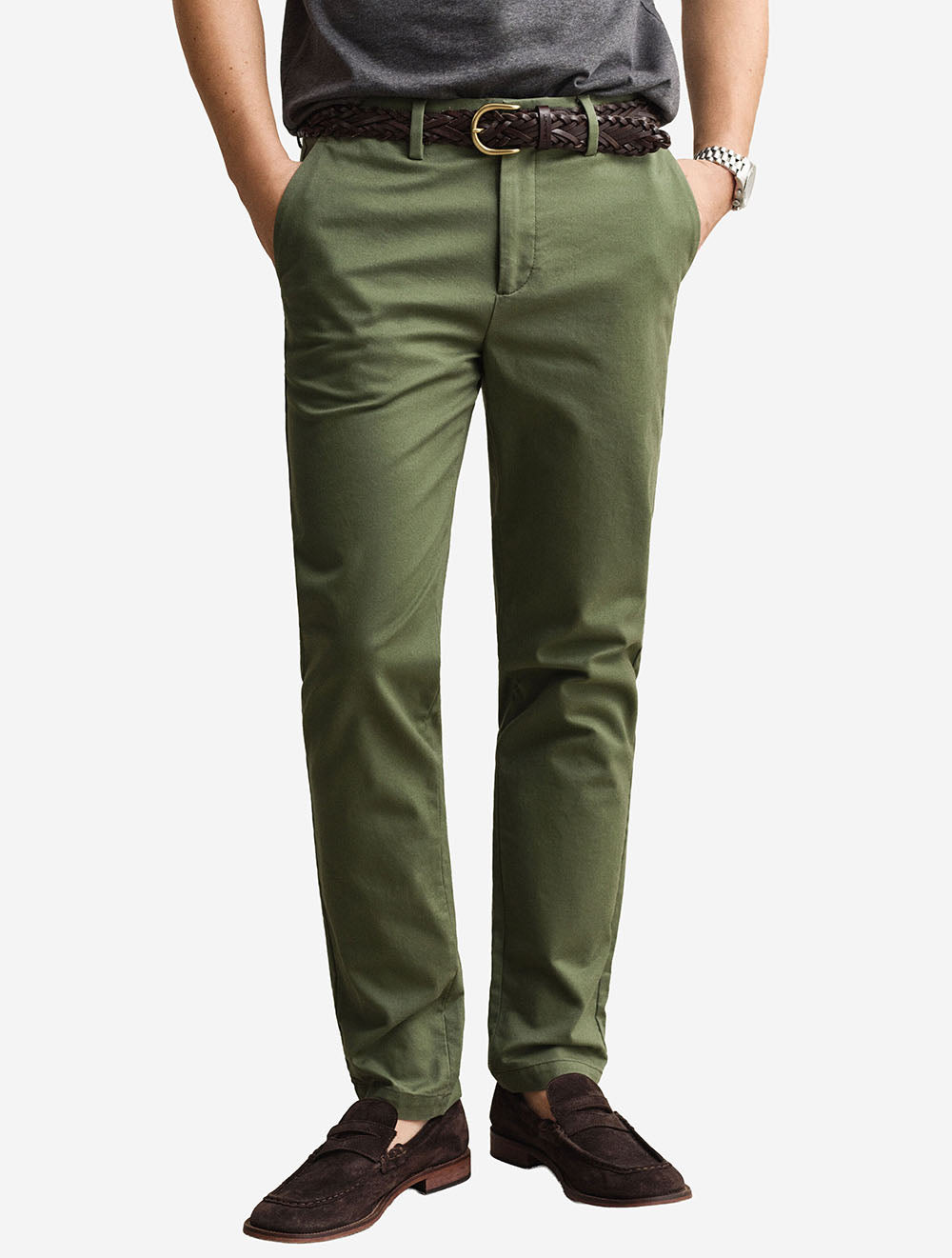 Slim Smart Chinos Dry Herb Green