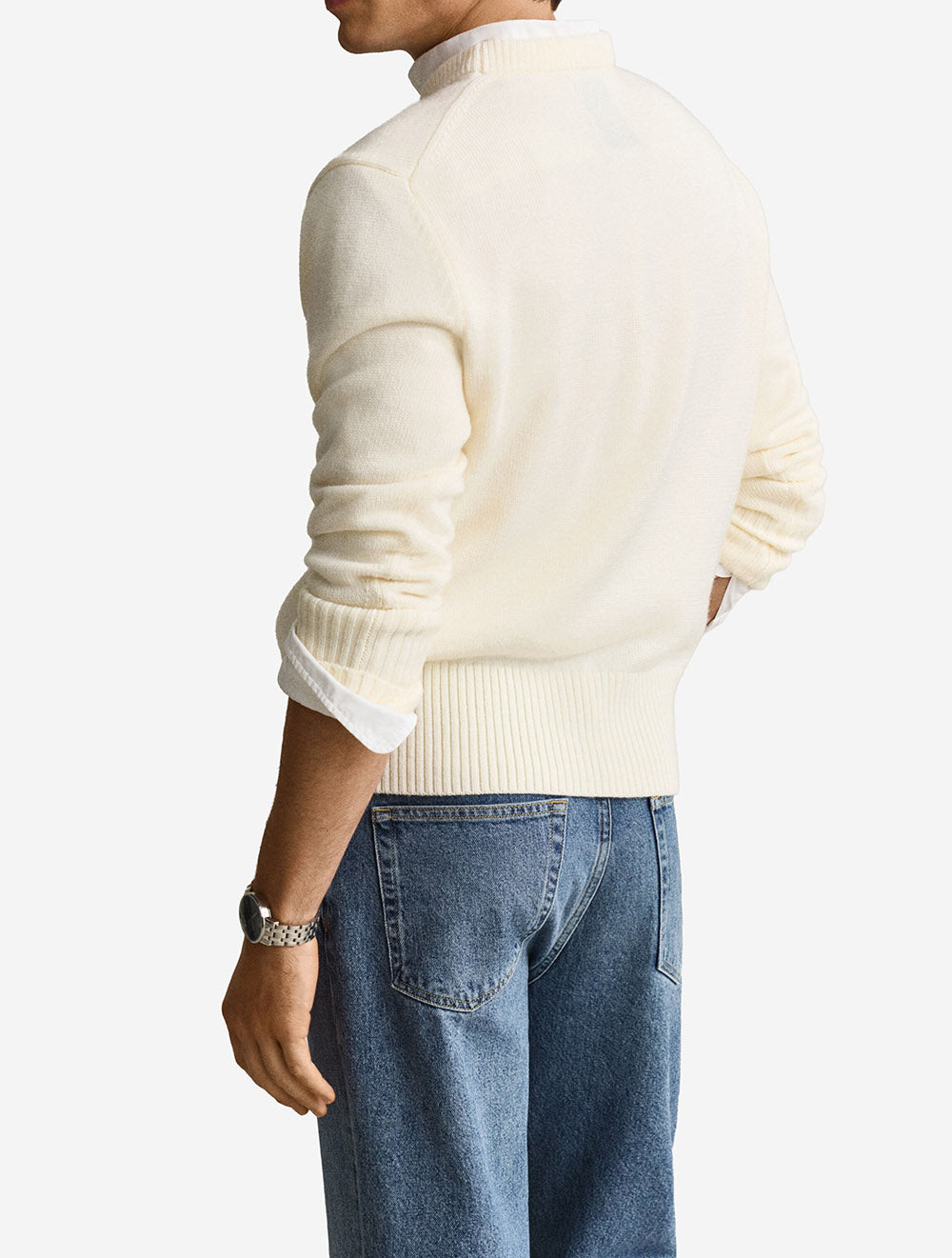 Merino Wool Crew Neck Jumper Cream