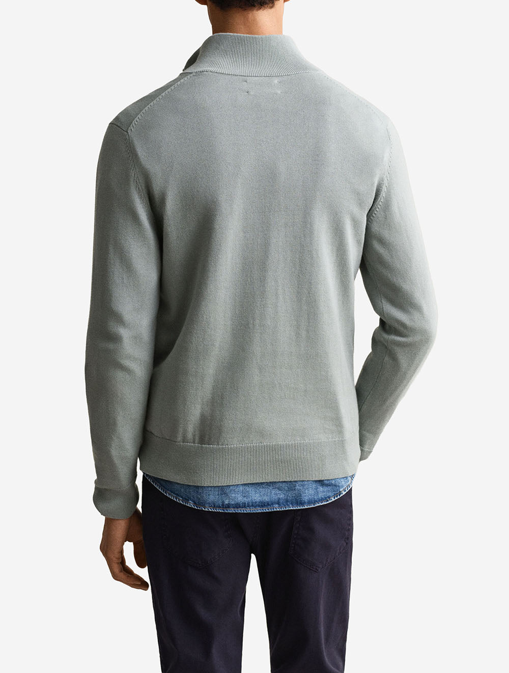 Classic Cotton Half Zip Ceramic Grey