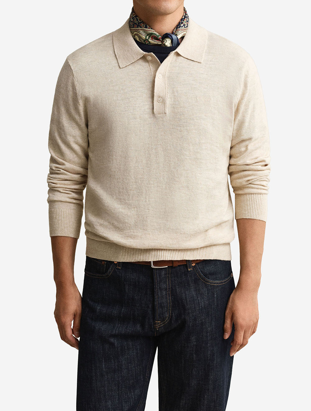 Slub Cotton Linen Polo Seed Melange
