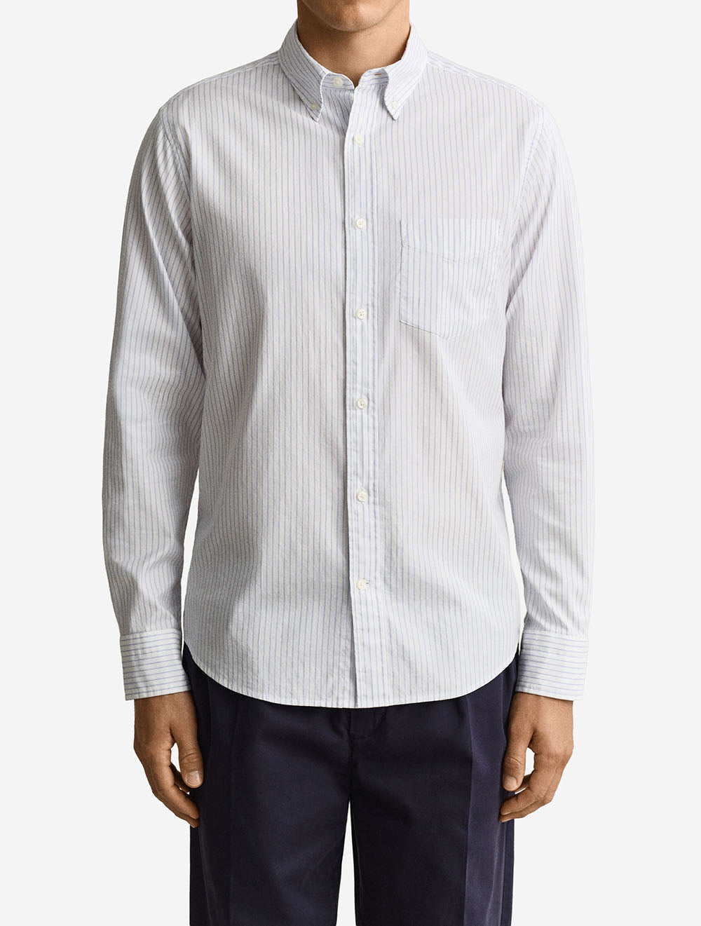 Regular Fit Oxford Stripe Shirt Blue