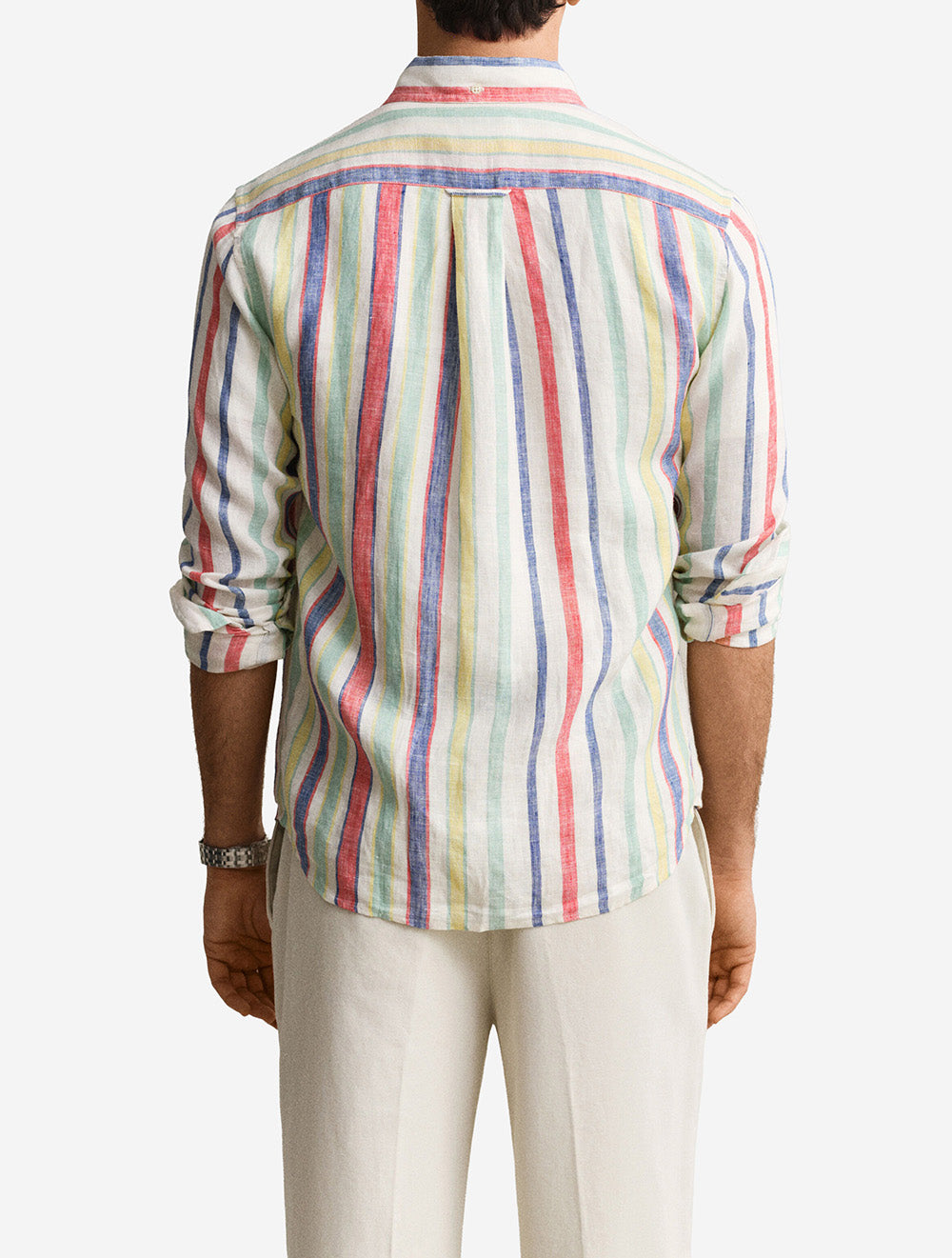 Regular Multistripe Linen Shirt Multicolor