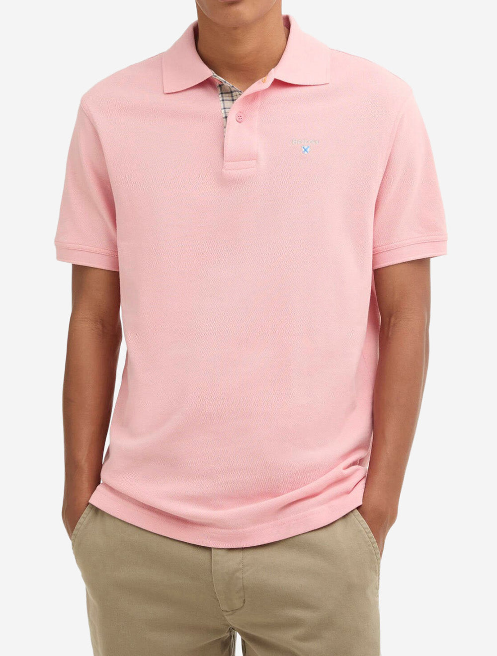 Tartan Piqué Polo Mineral Pink