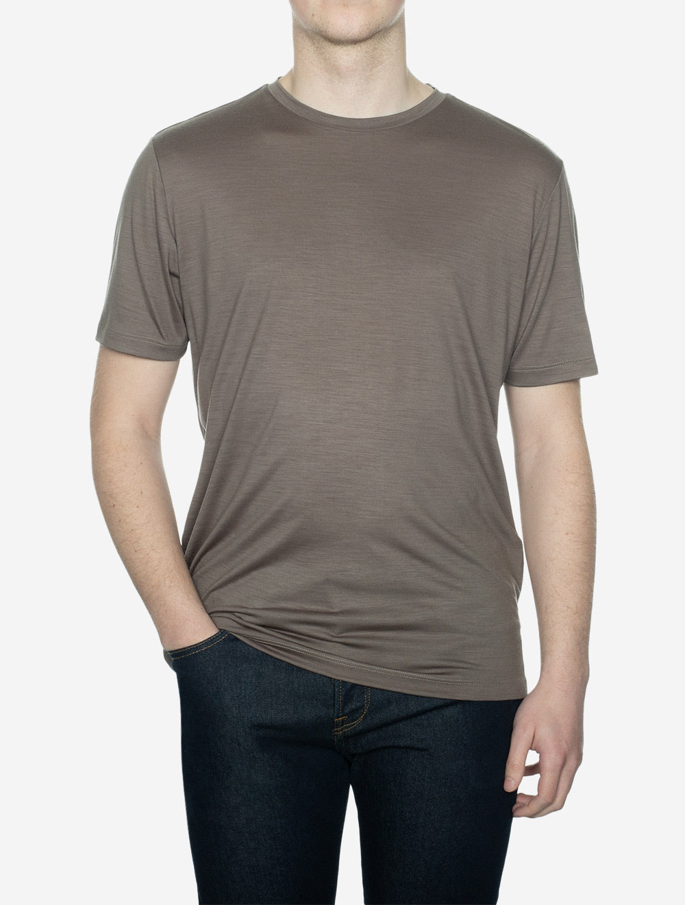 T-Shirt Short Sleeves Light Grey Brown