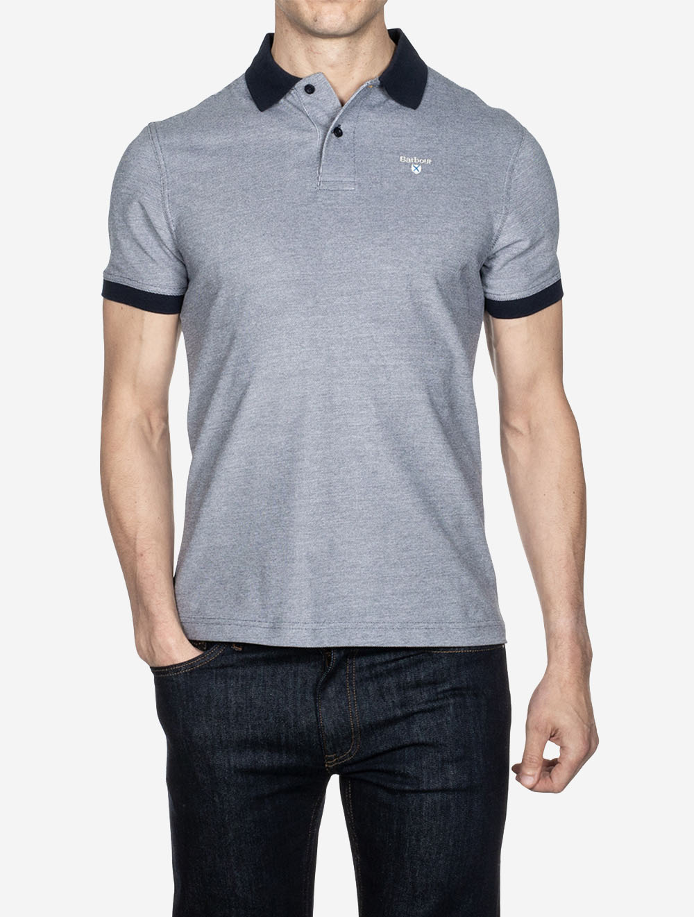 Barbour Essential Sports Polo Mix Dark Blue AI1