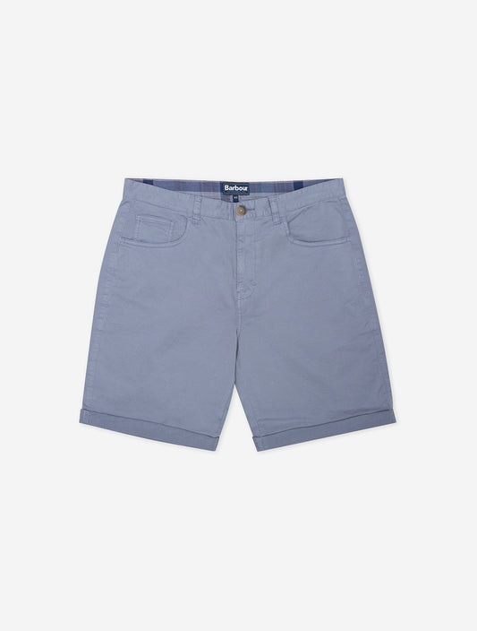 BARBOUR Overdyed Twill Shorts Washed Blue