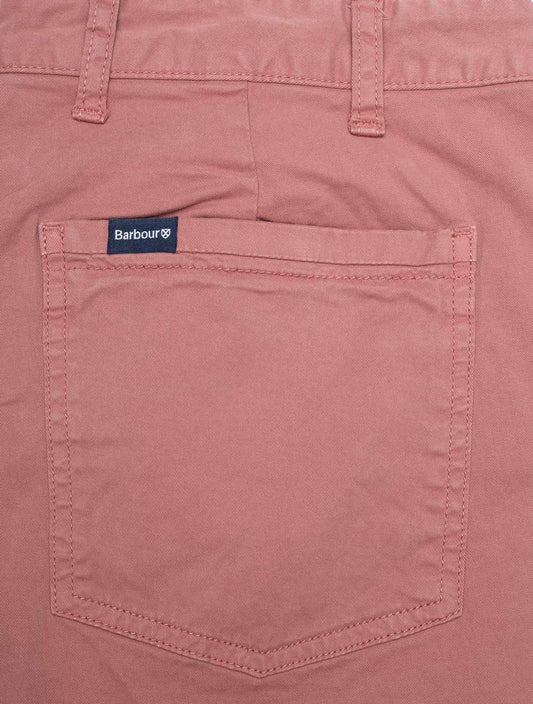 BARBOUR Overdyed Twill Shorts Pink Clay
