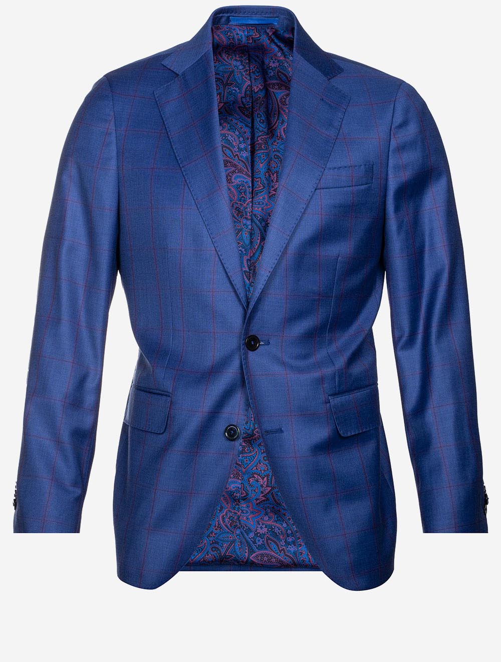 Half Lined Check Sports Jacket Blue