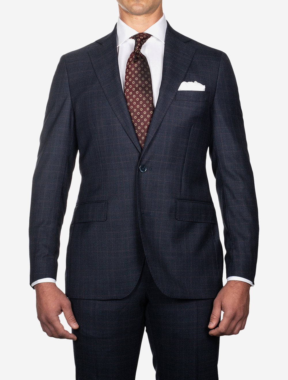 Super 170 Check Suit Blue