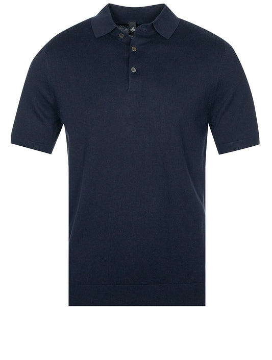 WAHTS Cashmere Blend Polo Navy Blue