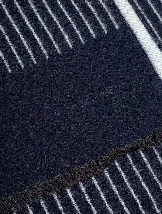 LOUIS COPELAND Wool and Cashmere Scarf Navy