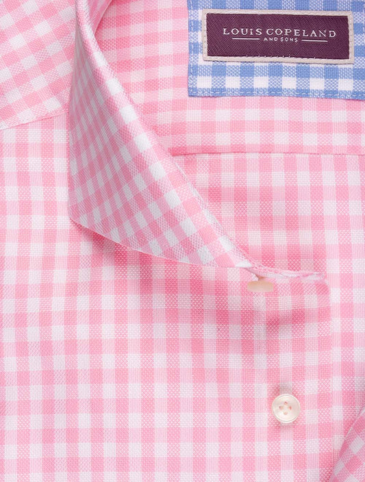 LOUIS COPELAND Royal Oxford Gingham Shirt Pink