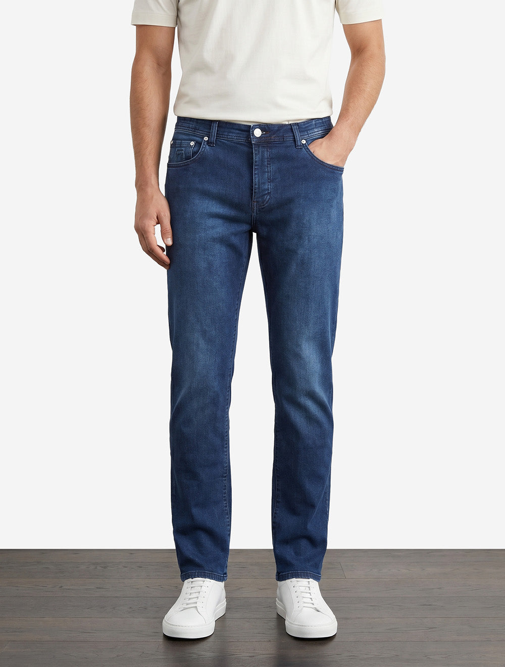 Travel Jersey Denim Jean Blue