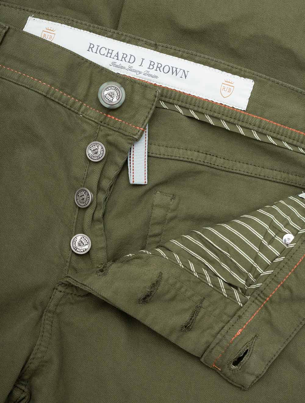 Richard J Brown Icon Daily Comfort Jean Oil Green AI3