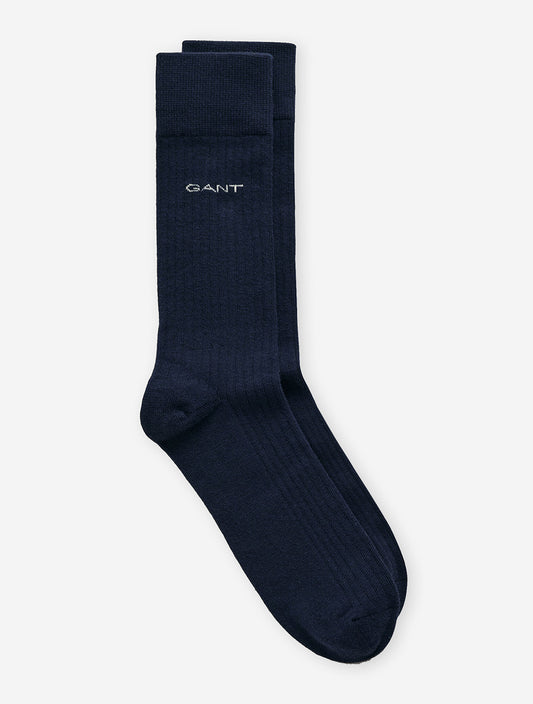 GANT Rib Socks Evening Blue