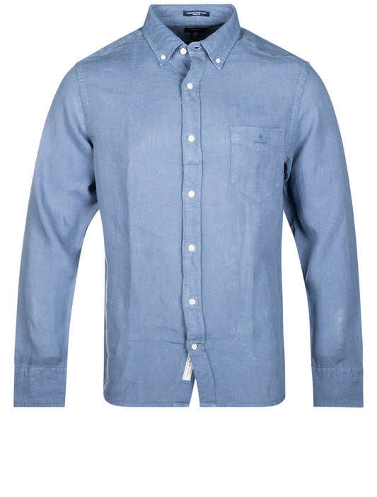 Regular Fit Garment Dyed Linen Shirt