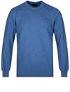 GANT Atlantic Blue Melange Cotton Texture Crew Neck Sweater